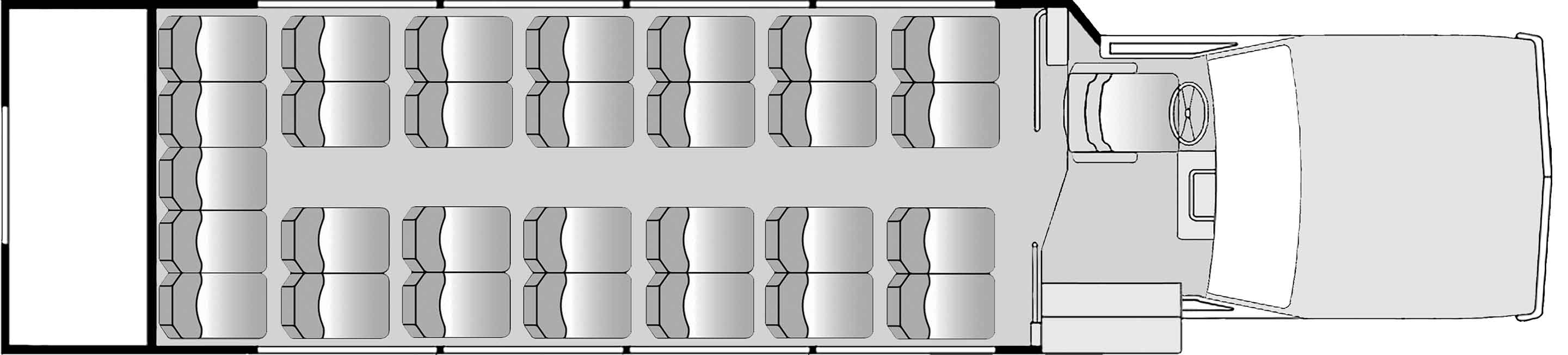 29 Passenger With Rear Luggage Plus Driver Floorplan Image